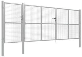 Portão de jardim 500x150 cm aço prateado