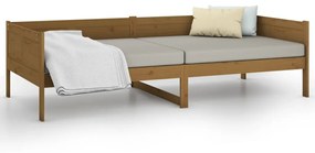 Sofá-cama 90x190 cm madeira de pinho maciça castanho mel