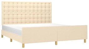 Estrutura de cama sem colchão 160x200 cm tecido cor creme