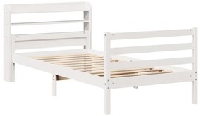 Estrutura de cama c/ cabeceira sem colchão 100x200 cm branco