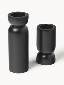 Suporte para velas em madeira de manga Matti, conjunto de 2