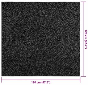 Tapete ZIZUR antracite 120x120 cm aspeto juta interior exterior
