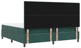 Cama Box Spring com Colchão Verde Escuro 200x200 cm Veludo