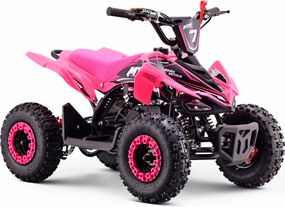 Mini Moto 4 Infantil para crianças 5 a 9 anos 50CC Beneo Motors MTX, velocidade até 40 Km/h com limitador rosa