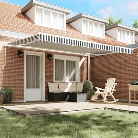 Toldo retrátil manual 450x300 cm antracite e branco