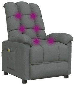 Poltrona de massagens tecido cinzento-escuro