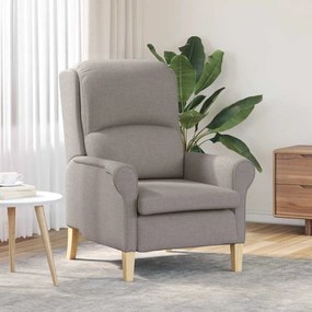 vidaXL Poltrona Moderna Taupe Tecido de Poliéster com Pernas de Madeira