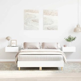Estrutura de cama sem colchão 140x190 cm branco