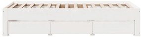 Cama sem colchão com gavetas 75x190 cm pinho maciço branco