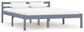 283199 vidaXL Estrutura de cama 140x200 cm madeira pinho maciço cinzento