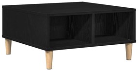 Mesa de Café vidaXL Preta de Carvalho 60x60x30 cm Madeira de Engenhari