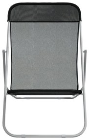 Cadeiras praia dobráveis 2pcs textilene/aço revestido pó preto