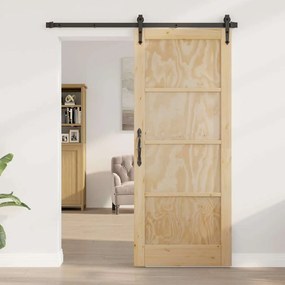 Porta Interior "ORKDAL" 83x202x4 cm Madeira Sólida Pinho
