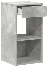 Mesas de cabeceira c/ gaveta 2pcs 35x34x66,5cm cinzento cimento