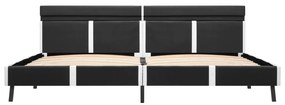 Estrutura de cama c/ LED 180x200 cm couro artificial cinzento