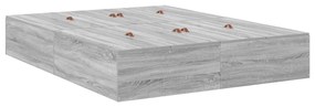 Estrado de Cama com Arrumação Cinza Sonoma 135x190 cm