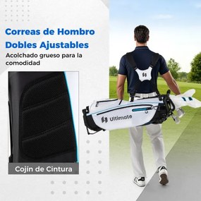 Conjunto completo de tacos de golfe para homem com bolsa de suporte. Inclui driver #1 460CC, madeira #3, híbrido, ferros #5#6#7#8#9#P#S e taco Branco