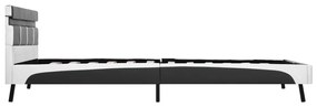 Estrutura de cama com LED 160x200 cm couro artificial cinzento