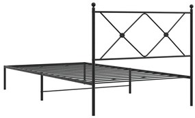 Estrutura de cama com cabeceira 100x190 cm metal preto