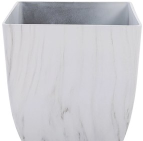 Conjunto de 2 vasos para plantas com efeito de mármore branco 28 x 28 x 34 cm MIRO Beliani