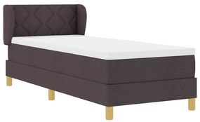 Cama Box com Colchão - Castanho, 80x200 cm, Tecido