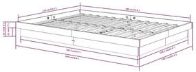 Estrutura de cama casal 135x190 cm madeira maciça