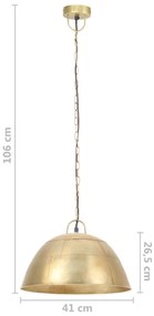 Candeeiro teto vintage indust. redondo 25 W 41 cm E27 bronze