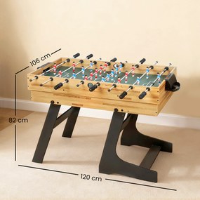 Mesa multifuncional crianças 13 em 1 dobrável 120 x 106 x 82 cm, mesa de matraquilhos, bilhar, para crianças e adultos, nogueira clara
