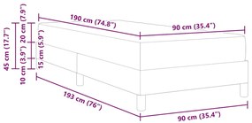 Cama Box Outros Cinzento-claro 90 x 190 cm tecido