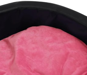 Ninho p/ cães 99x89x21 cm pelúcia/couro artificial preto e rosa