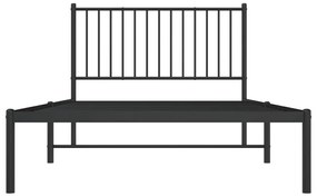 Estrutura de cama com cabeceira 107x203 cm metal preto