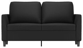 Sofá de 2 lugares 120 cm couro artificial preto