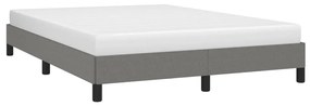 Estrutura de cama sem colchão 140x200 cm tecido cinzento-escuro