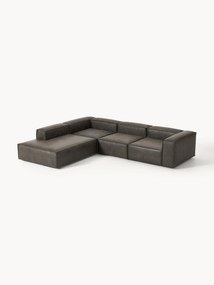Sofá de canto modular XL em pele Lennon (4 lugares)