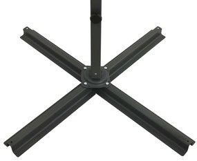 Guarda-sol jardim cantilever poste/luzes LED 250 cm azul-ciano