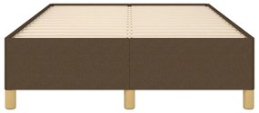 Estrutura de cama sem colchão 120x200 cm tecido castanho-escuro