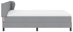 Cama Box Spring com Colchão vidaXL Cinza Claro 140x190 cm Tecido