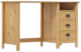 vidaXL Secretária Hill c/ 3 gavetas 120x50x74 cm pinho maciço