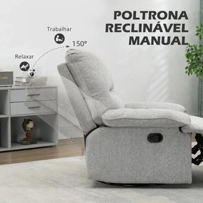 Poltrona Relax Dayla Reclinável em Tecido Premium - Cinzento - Design