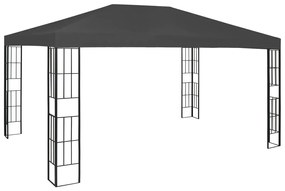 Gazebo com cordões de luzes LED 3x4 m antracite