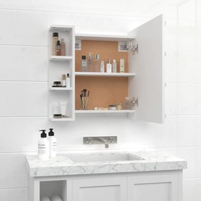 Armário espelhado com luzes LED 70x16,5x60 cm branco