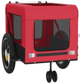 Reboque bicicleta p/ animais tecido oxford/ferro vermelho/preto