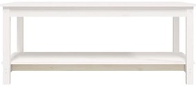 Mesa de centro 110x55x45 cm madeira de pinho maciça branco
