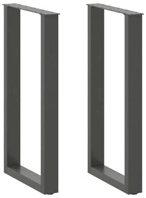 vidaXL Pés para mesa de bar em formato de U, 2 peças, antracite, 50x(90-91) cm, aço