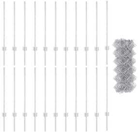 Conjunto de Cerca de Jardim Conjunto de 2 Aço galvanizado Grande