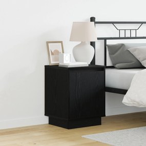 Cômodas de Cabeceira com Luzes LED 2 pcs Preto 39x34,5x50 cm