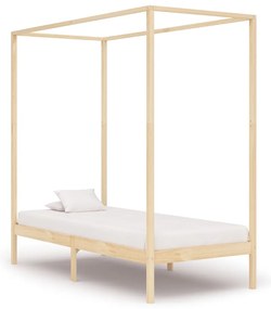 Estrutura de cama com toldo 90x200 cm pinho maciço