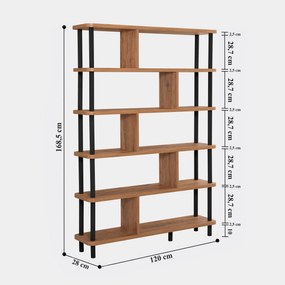 Estante Meta – Preto – 120x168,5x28 cm