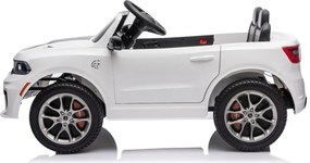 Carro elétrico para Crianças 2 a 5 anos, 12V Dodge Durango Rodas de espuma EVA, assento Couro ecológico e Comando Branco