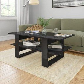 vidaXL Mesa de centro 110x55x42 cm contraplacado preto brilhante